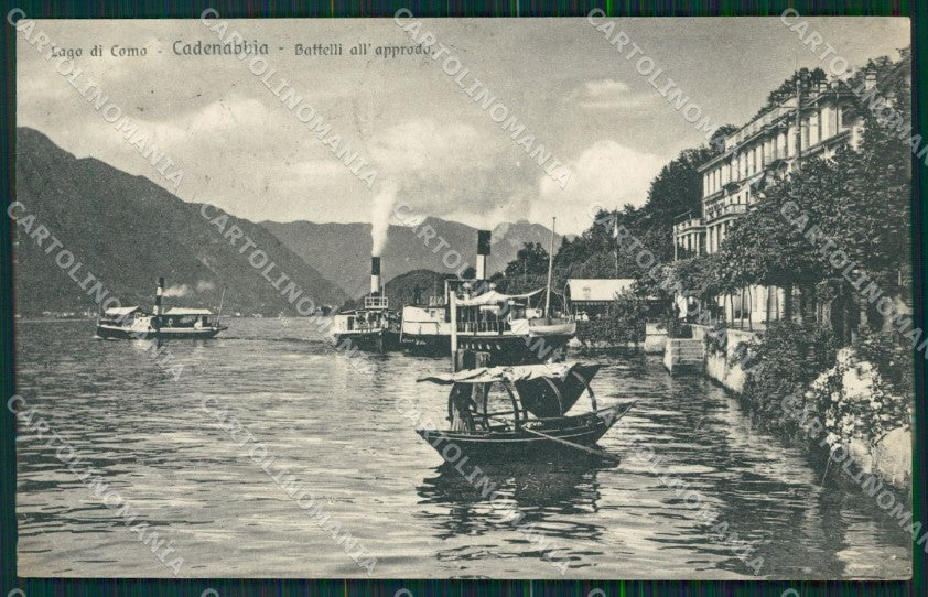 Como Griante Cadenabbia Lago di Como Battelli Barca PIEGA cartolina MT2226 – fronte