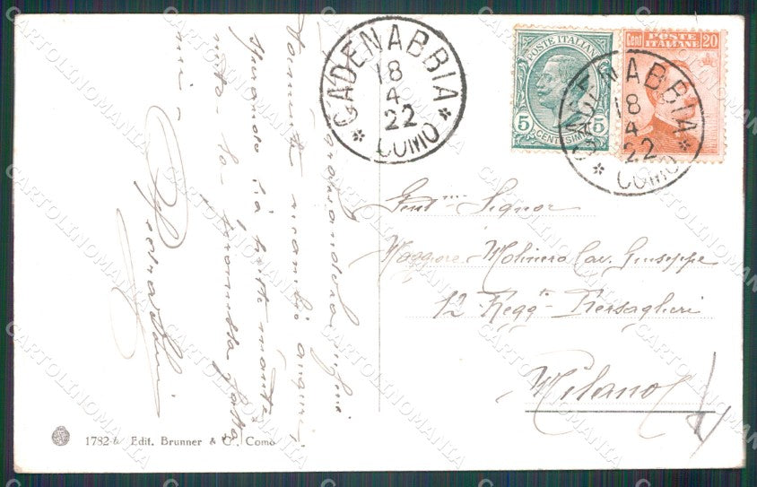 Como Griante Cadenabbia Lago di Como Battelli Barca PIEGA cartolina MT2226 – retro
