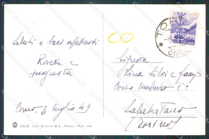 Como Torno Lago di Como Barca cartolina MT2235 – retro