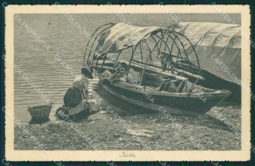 Como città Lago di Barca lavandaia cartolina MT2241 – fronte