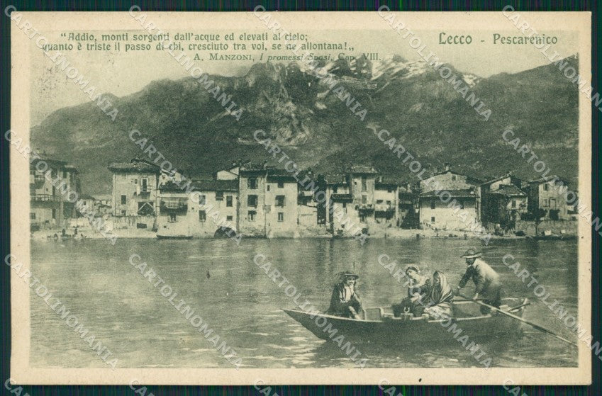 Lecco Pescarenico Lago di Como Manzoni Barca cartolina MT2252 – fronte
