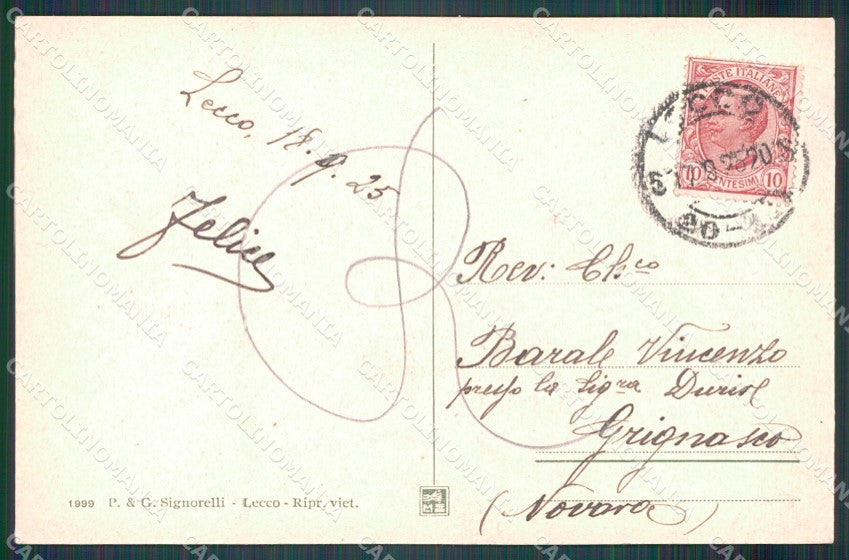 Lecco Pescarenico Lago di Como Manzoni Barca cartolina MT2252 – retro