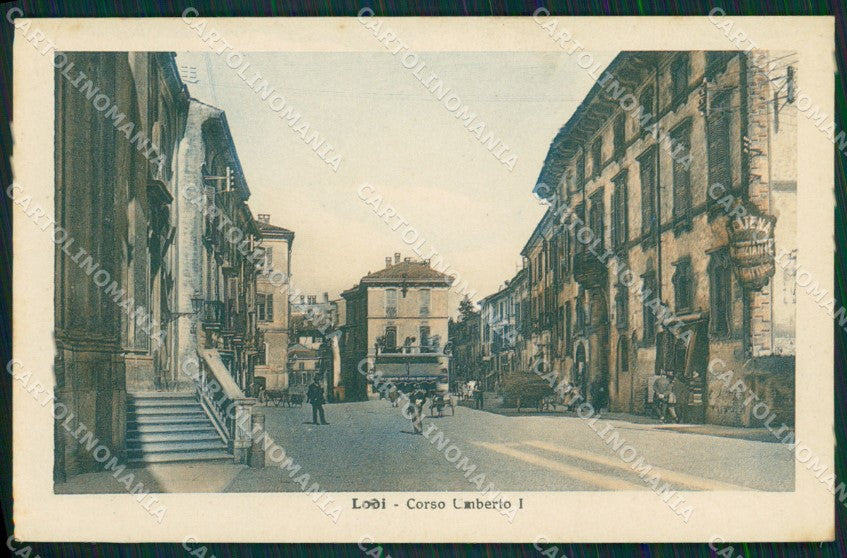 Lodi città Corso Umberto I cartolina MT2254 – fronte