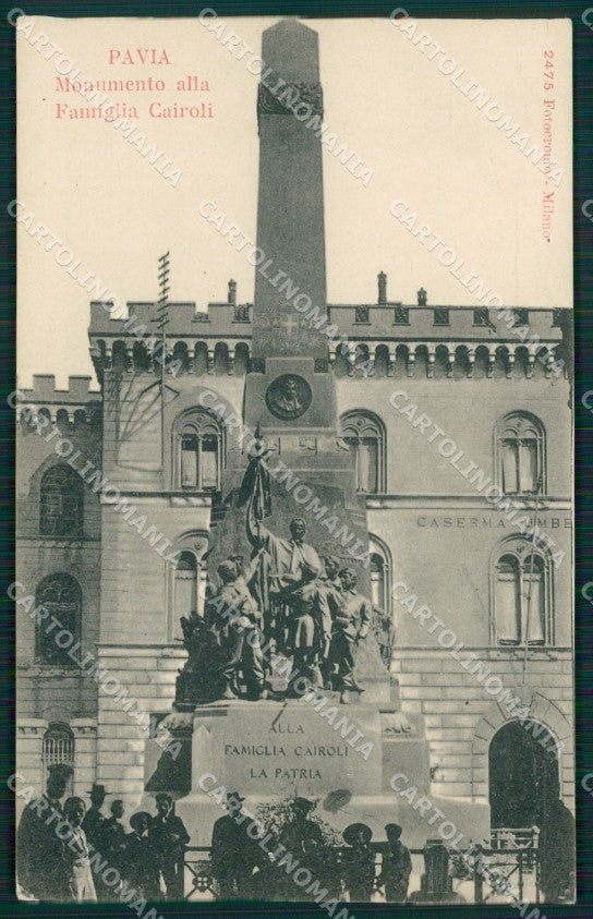 Pavia città Monumento Famiglia Cairoli cartolina MT2263 – fronte