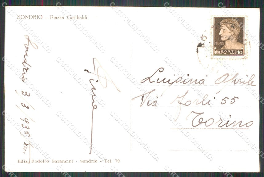 Sondrio città Garibaldi Foto cartolina MT2277 – retro