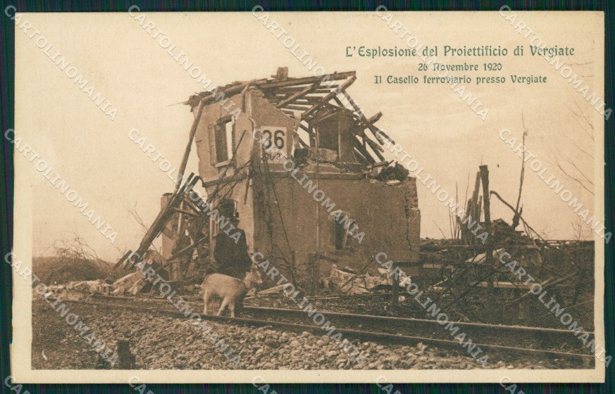 Varese Vergiate Esplosione Proiettificio Casello Ferrovia Capra cartolina MT2308 – fronte
