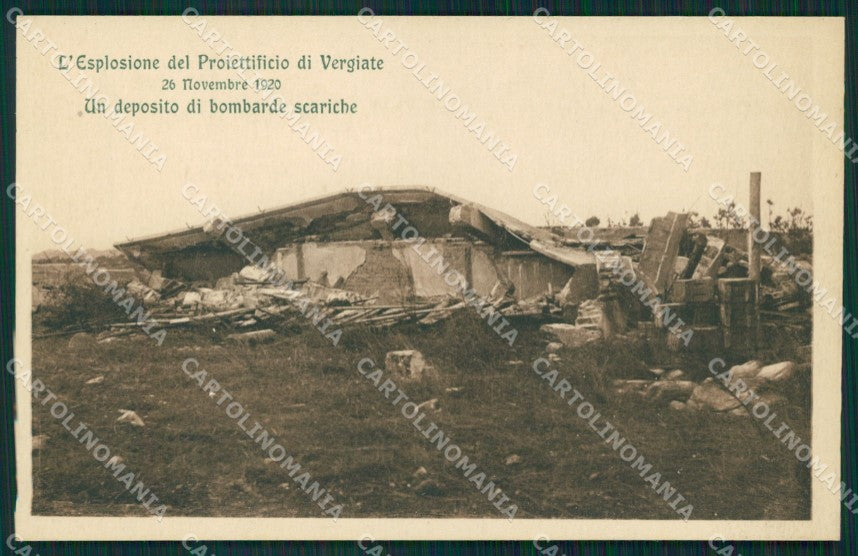 Varese Vergiate Esplosione del Proiettificio Deposito Bombarde cartolina MT2311 – fronte