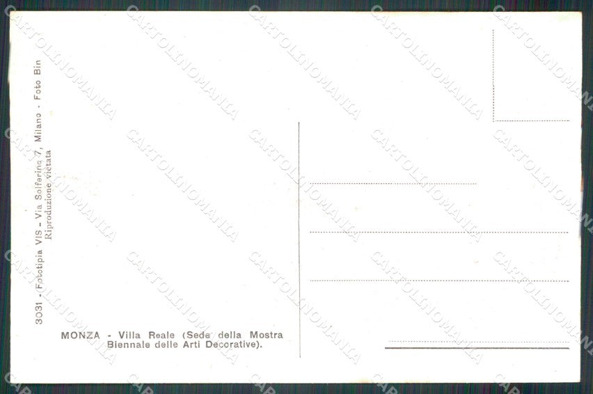 Milano Monza Villa Reale cartolina MT2313 – retro