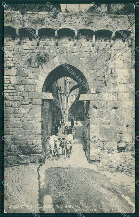 Perugia città Arco della Mandorla Buoi cartolina MT2327 – fronte