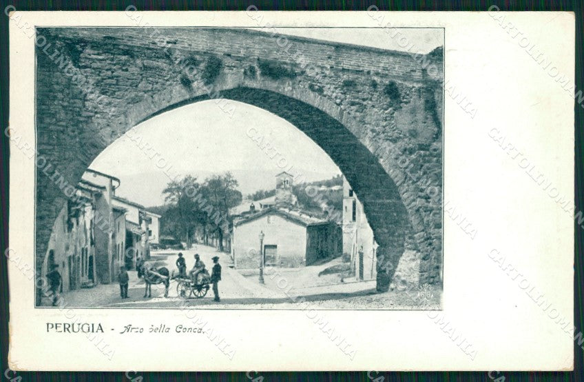 Perugia città Arco della Conca Carretto cartolina MT2329 – fronte