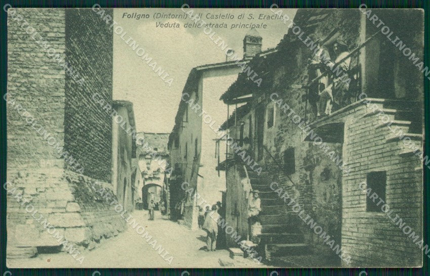 Perugia Foligno Sant'Eraclio Castello di PIEGATA cartolina MT2341 – fronte