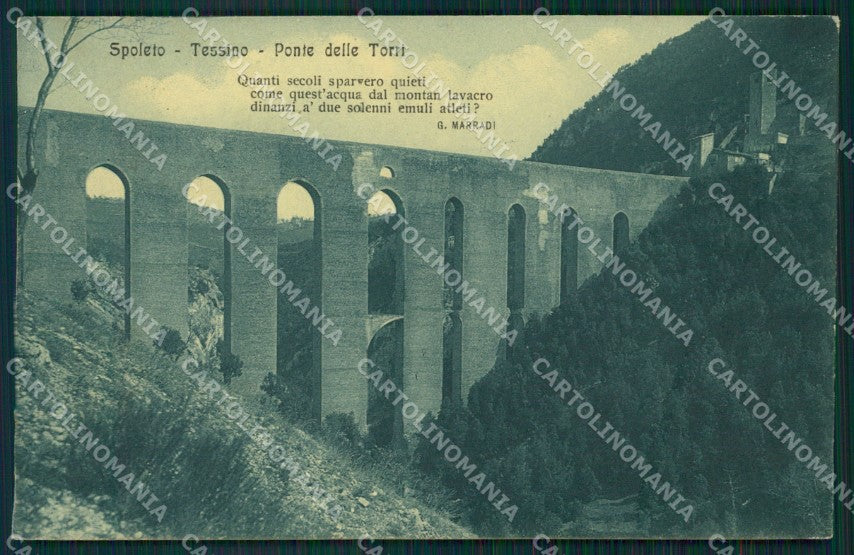 Perugia Spoleto Tessino Ponte delle Torri Marradi cartolina MT2359 – fronte