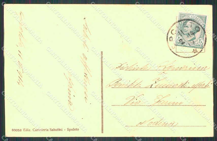 Perugia Spoleto Tessino Ponte delle Torri Marradi cartolina MT2359 – retro