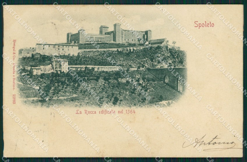 Perugia Spoleto La Rocca cartolina MT2362 – fronte