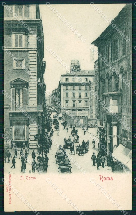 Roma città Il Corso Carrozze cartolina MT2402 – fronte