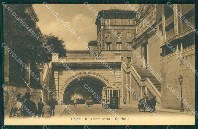 Roma città Traforo del Quirinale Tram cartolina MT2437 – fronte