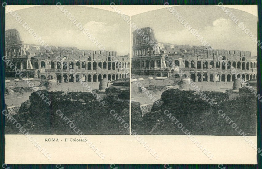 Roma città Colosseo Stereo View Alterocca cartolina MT2468 – fronte