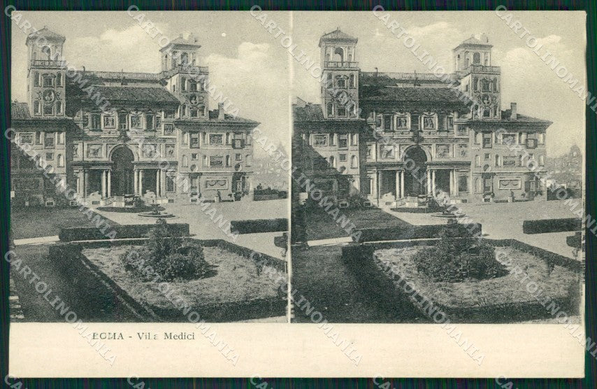 Roma città Villa Medici Stereo View Alterocca cartolina MT2470 – fronte