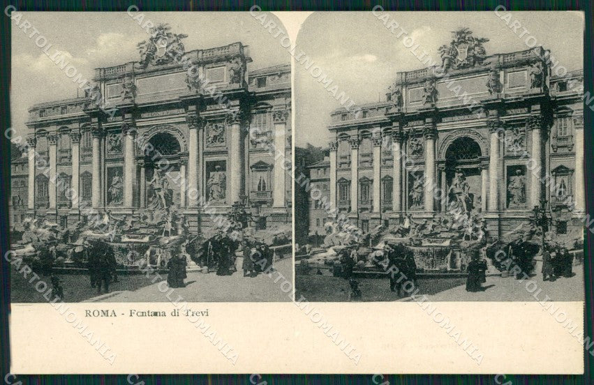 Roma città Fontana di Trevi Stereo View Alterocca cartolina MT2471 – fronte
