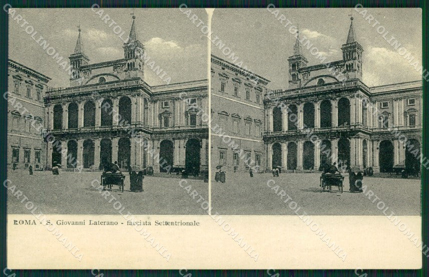 Roma città San Giovanni Laterno Stereo View Alterocca cartolina MT2472 – fronte