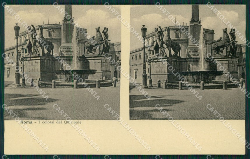 Roma città Quirinale Stereo View Alterocca cartolina MT2475 – fronte