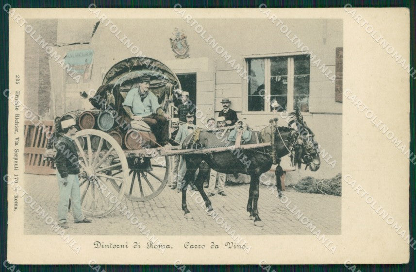 Roma città Costumi Carro da Vino cartolina MT2477 – fronte