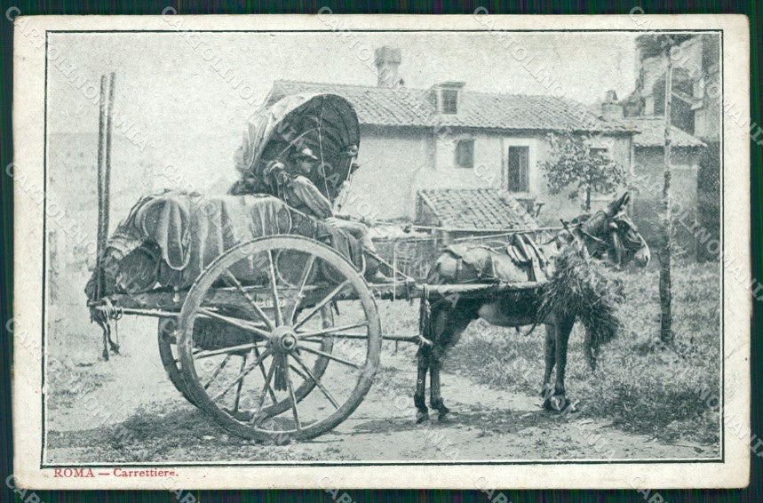 Roma città Costumi Carrettiere cartolina MT2478 – fronte