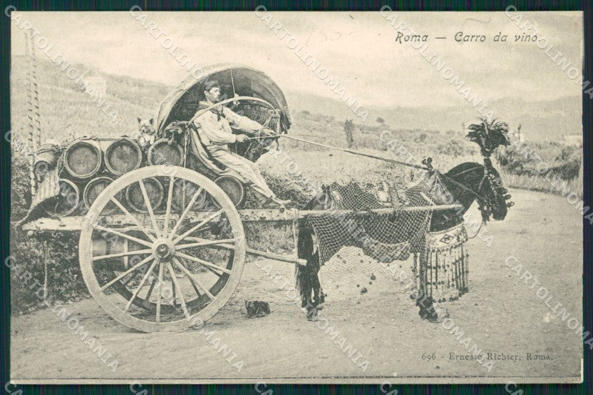 Roma città Costumi Carro da Vino cartolina MT2479 – fronte