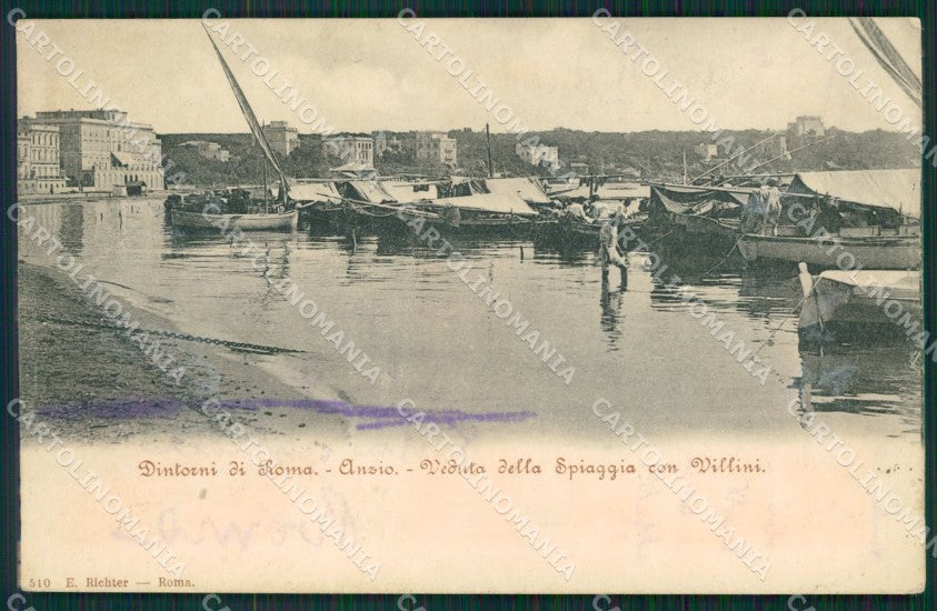 Roma Anzio Barche TRACCE UMIDO cartolina MT2486 – fronte