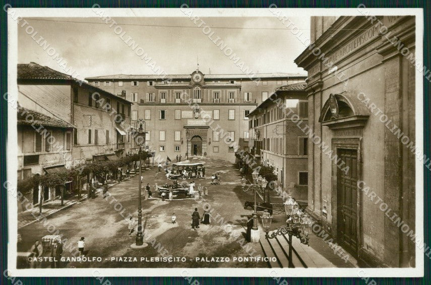 Roma Castel Gandolfo Piazza Plebiscito Palazzo Pontificio Foto cartolina MT2488 – fronte