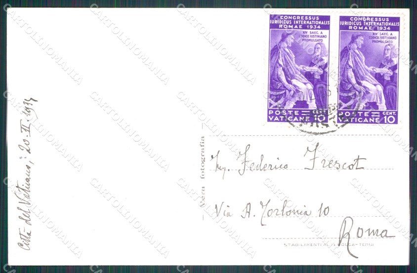 Roma Città del Vaticano Papa Pio XI Foto cartolina MT2501 – retro