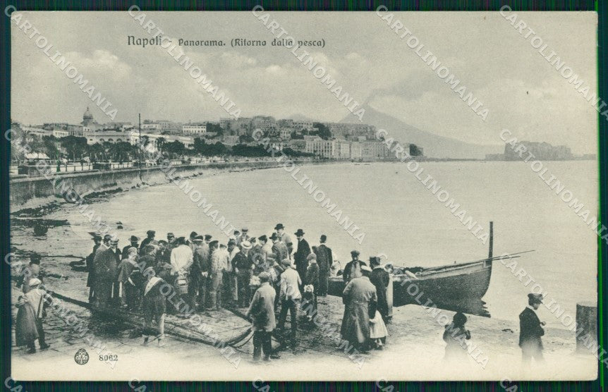 Napoli città Pescatori Vesuvio cartolina MT2511 – fronte