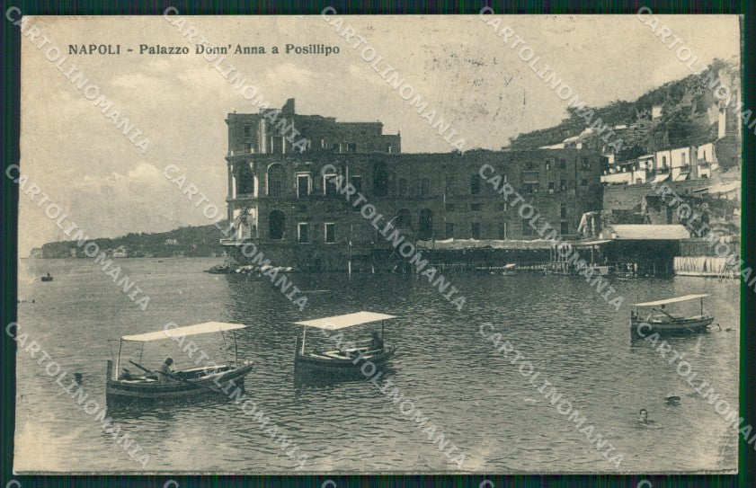 Napoli città Posillipo Palazzo Donn'Anna Barche cartolina MT2516 – fronte