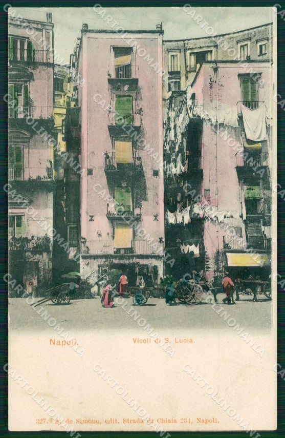 Napoli città Vicoli Santa Lucia Carretti cartolina MT2517 – fronte