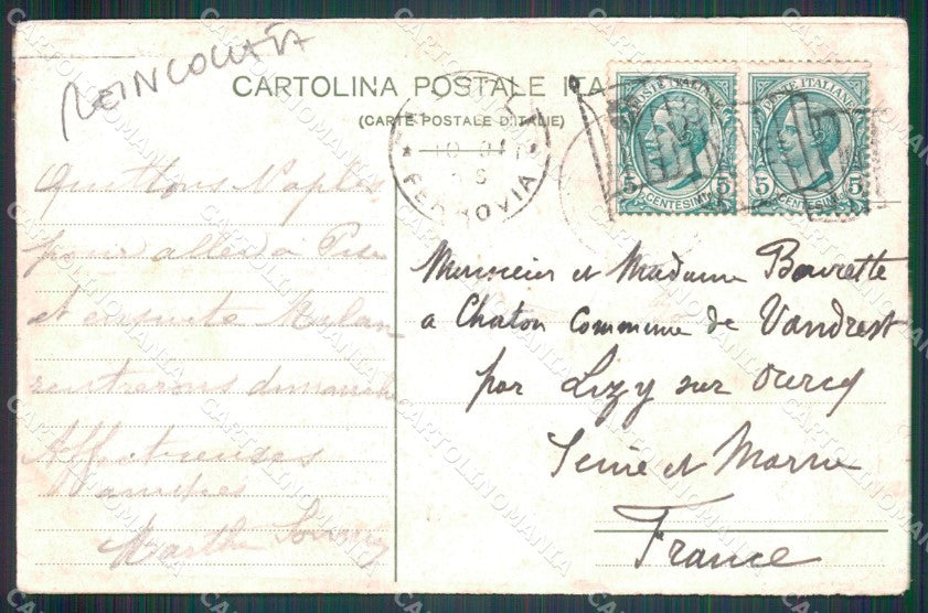 Napoli città Gradoni di Chiaia REINCOLLATA cartolina MT2519 – retro