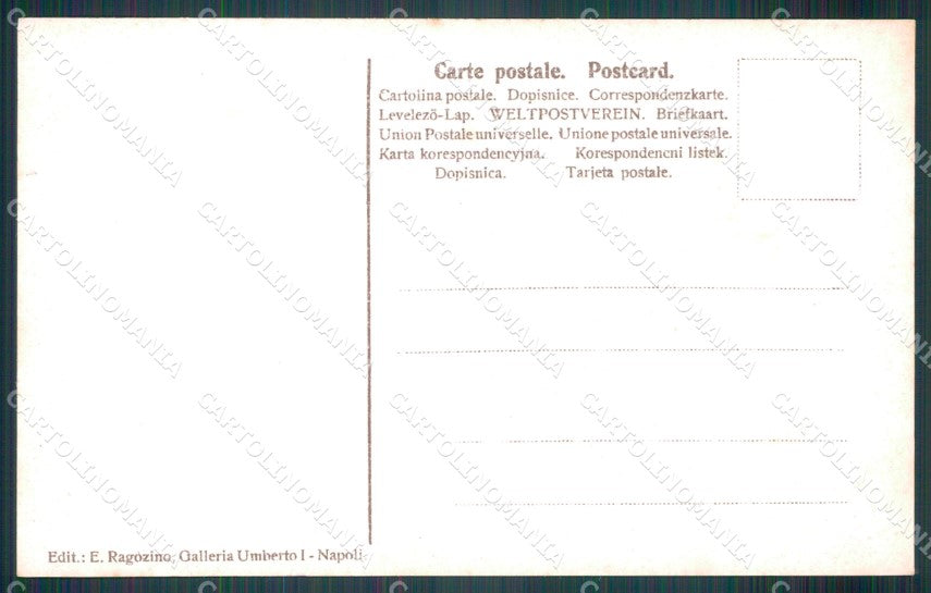 Napoli città Piazza Municipio Carrozze Foto cartolina MT2526 – retro