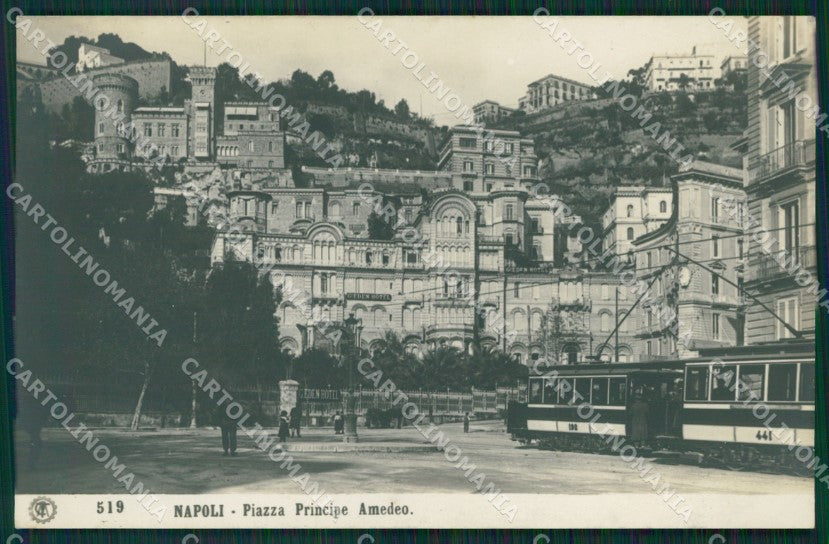 Napoli città Piazza Principe Amedeo Tram Foto cartolina MT2533 – fronte