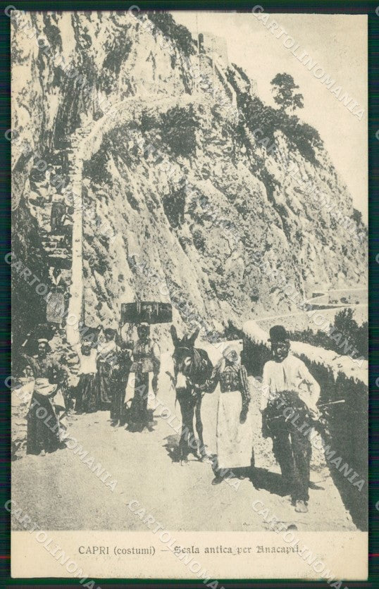 Napoli Capri Costumi Scala per Anacapri cartolina MT2565 – fronte