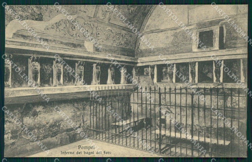 Napoli Pompei Interno Bagni del Foro cartolina MT2571 – fronte