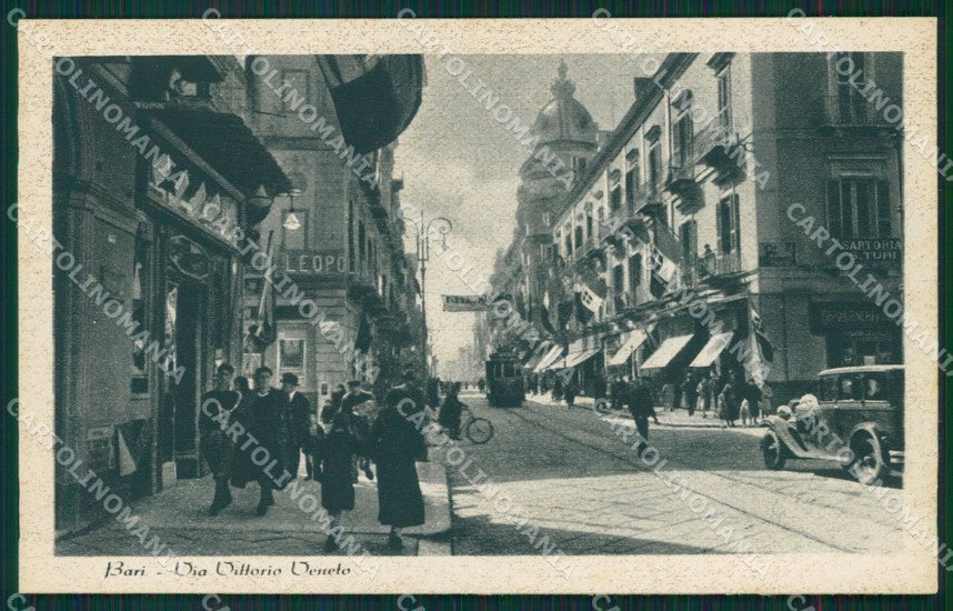 Bari città Via Vittorio Veneto Auto cartolina MT2595 – fronte