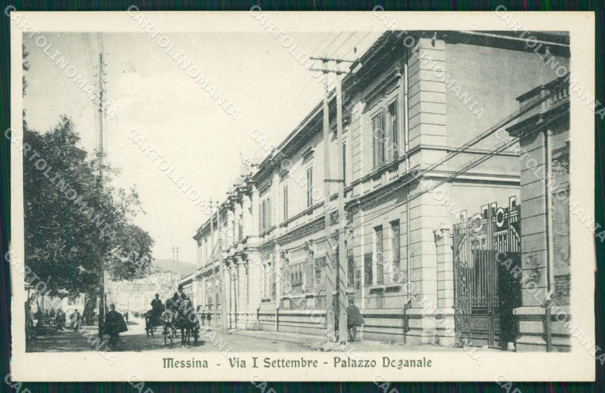 Messina città Via I Settembre Palazzo Doganale cartolina MT2625 – fronte