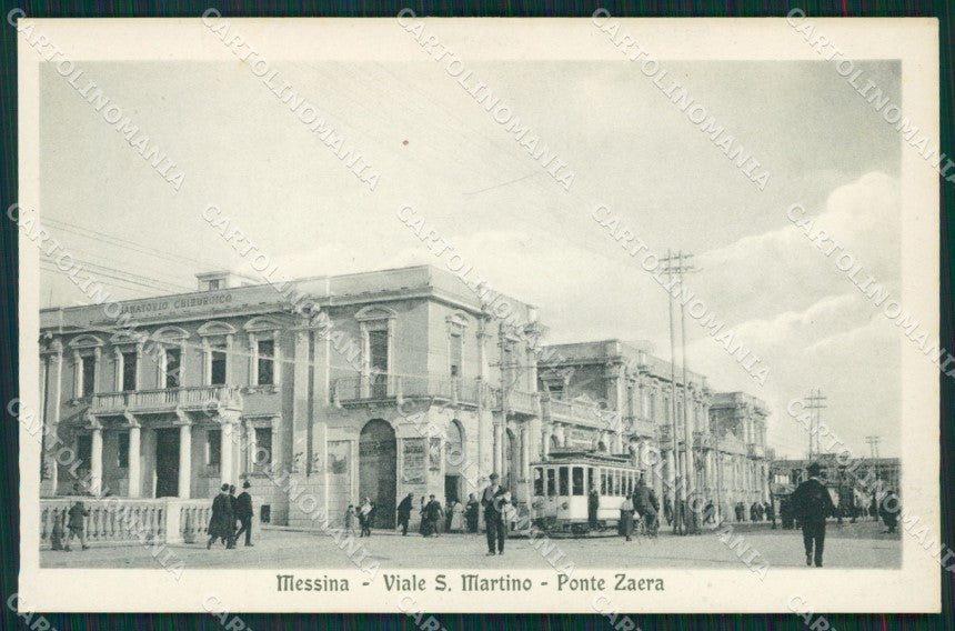 Messina città Viale San Martino Ponte Zaera Tram cartolina MT2626 – fronte