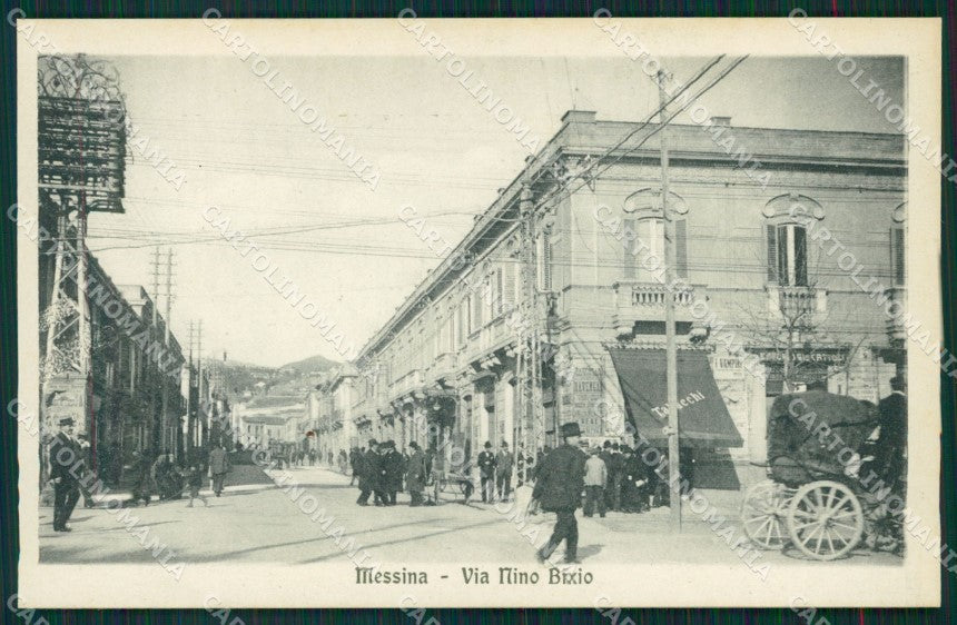 Messina città Via Nino Bixio Carrozza cartolina MT2634 – fronte
