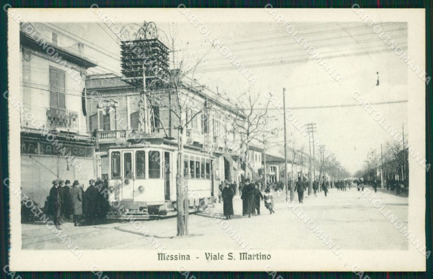 Messina città Viale San Martino Tram cartolina MT2636 – fronte