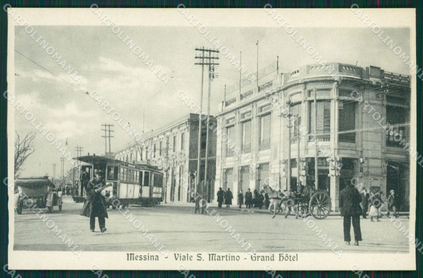 Messina città Viale San Martino Tram Auto cartolina MT2638 – fronte