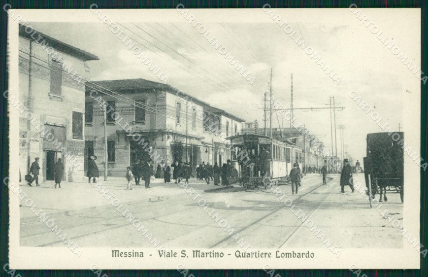 Messina città Viale San Martino Tram Quartiere Lombardo cartolina MT2639 – fronte