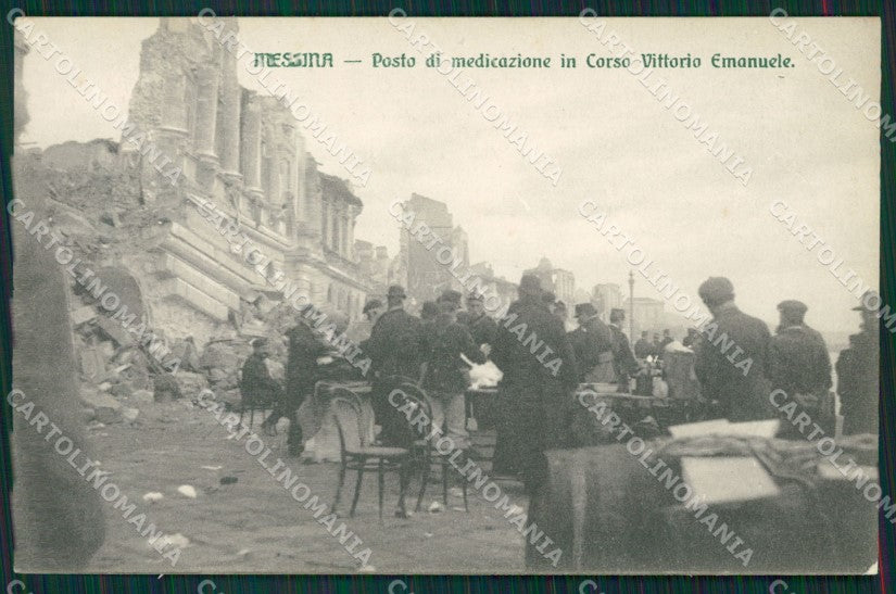 Messina città Posto di Medicazione in Corso Vittorio Emanuele cartolina MT2644 – fronte