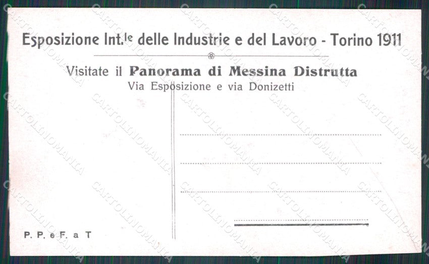 Messina città Rovine Terremoto RIFILATA Foto cartolina MT2647 – retro