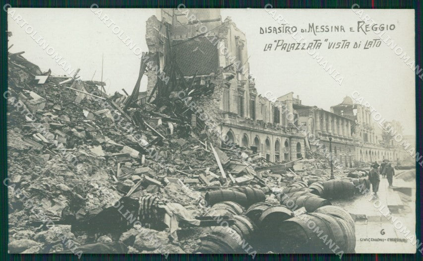 Messina città Rovine Terremoto RIFILATA Civicchioni Foto cartolina MT2648 – fronte