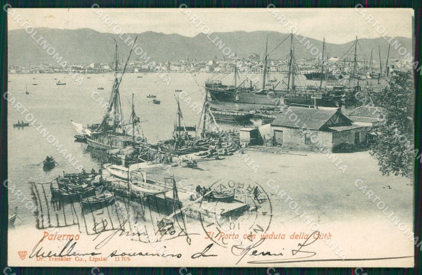 Palermo città Porto Barche cartolina MT2656 – fronte